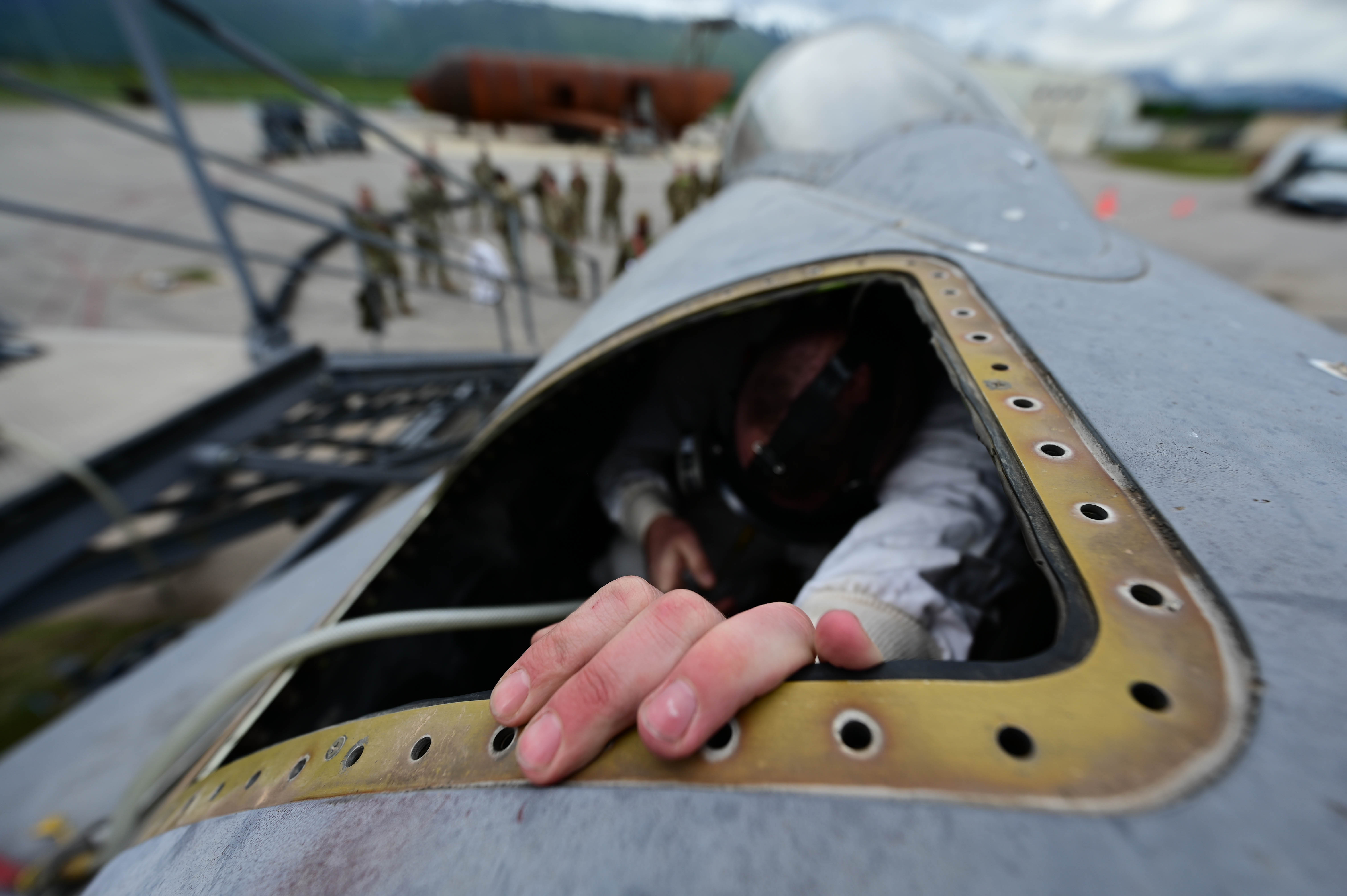 Airman inside of a fuel tank